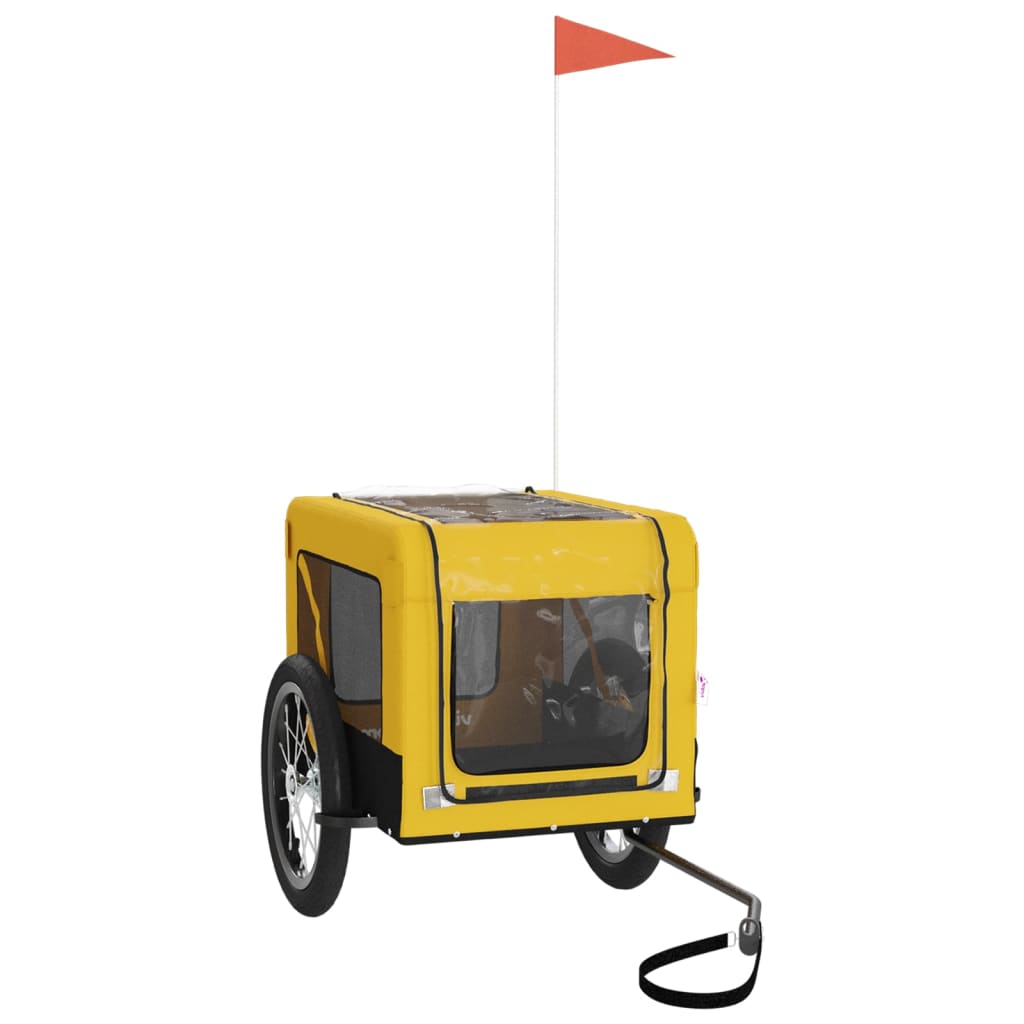 Pet Bike Trailer Yellow and Black Oxford Fabric&Iron