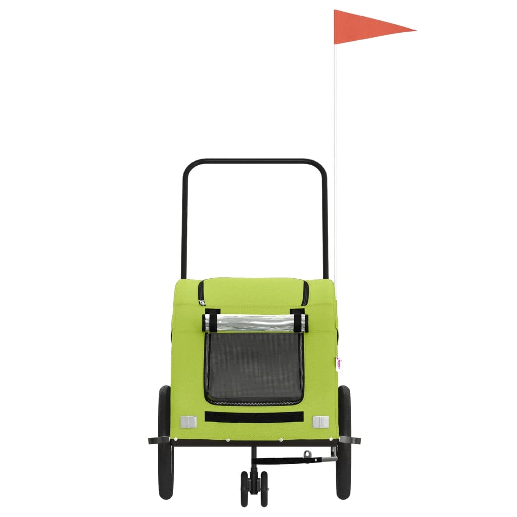 Pet Bike Trailer Green Oxford Fabric and Iron