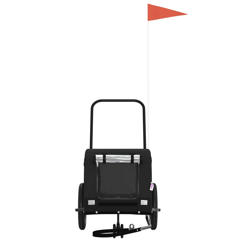 Pet Bike Trailer Black Oxford Fabric and Iron