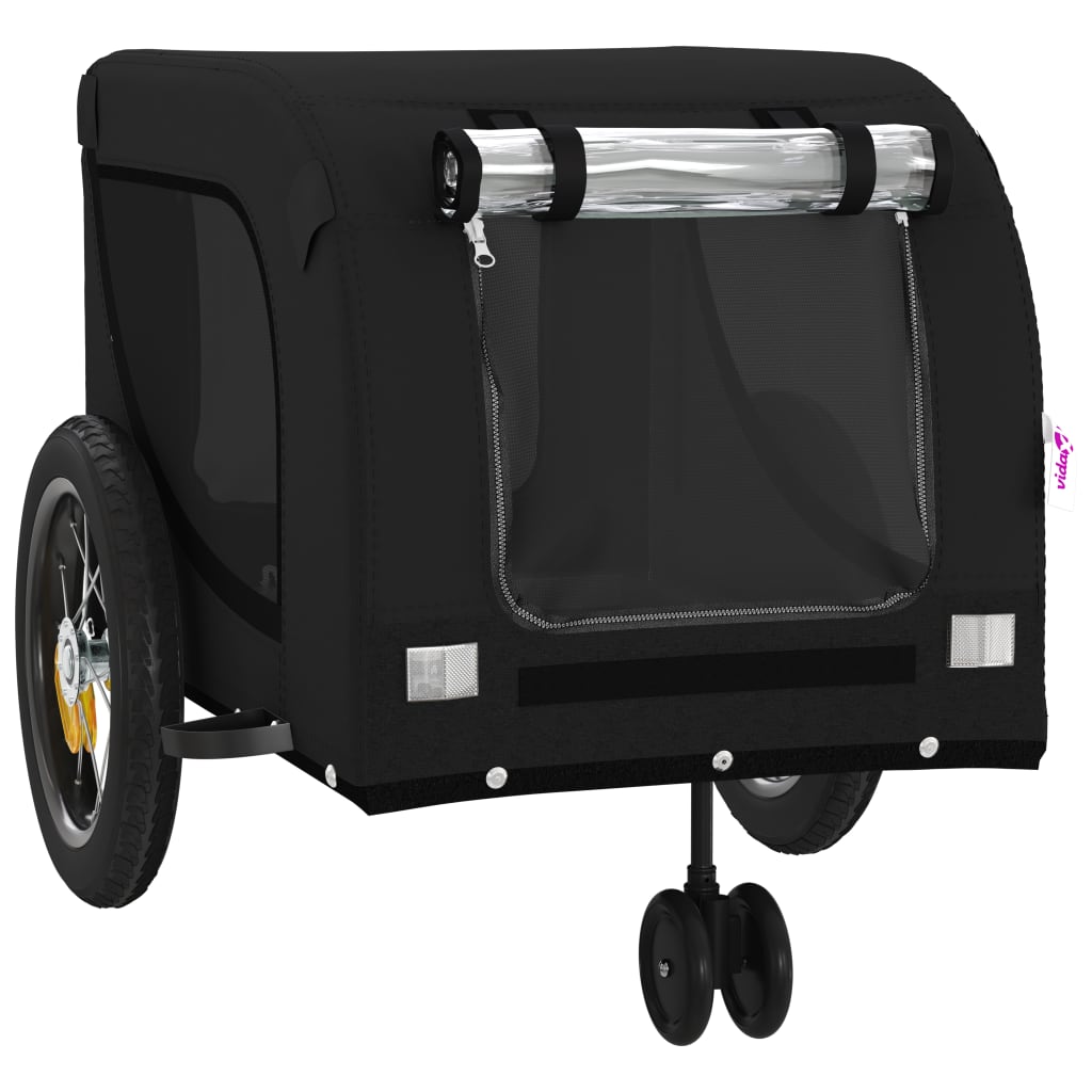 Pet Bike Trailer Black Oxford Fabric and Iron