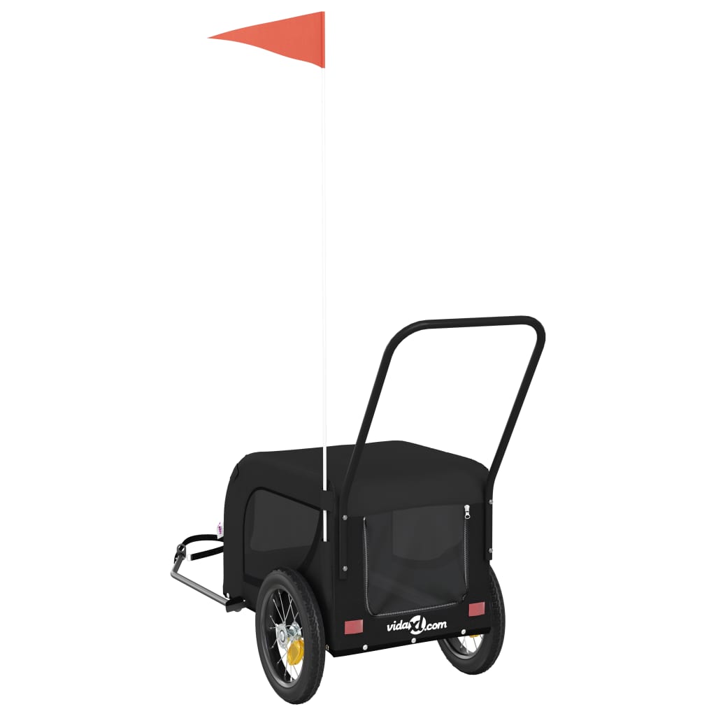 Pet Bike Trailer Black Oxford Fabric and Iron