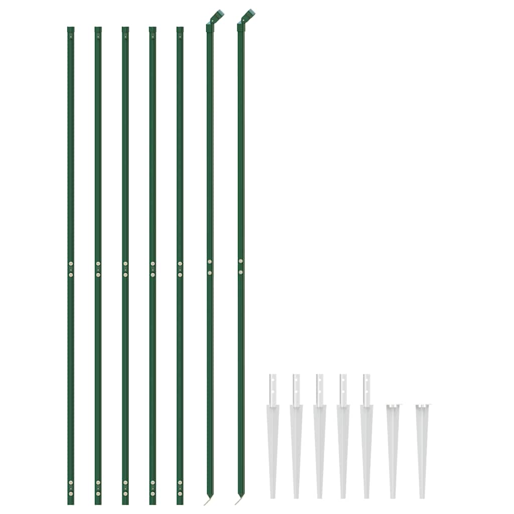 Chain Link Fence with Spike Anchors Green 2.2x10 m