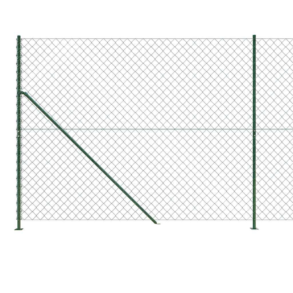 Chain Link Fence with Flange Green 1.4x10 m