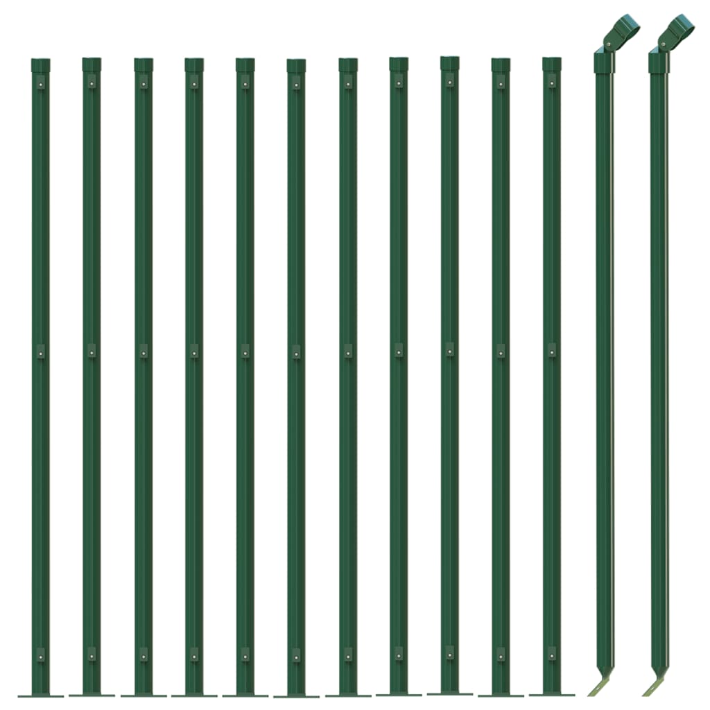 Chain Link Fence with Flange Green 1.1x25 m