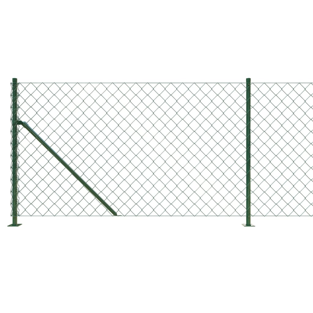 Chain Link Fence with Flange Green 1.1x25 m