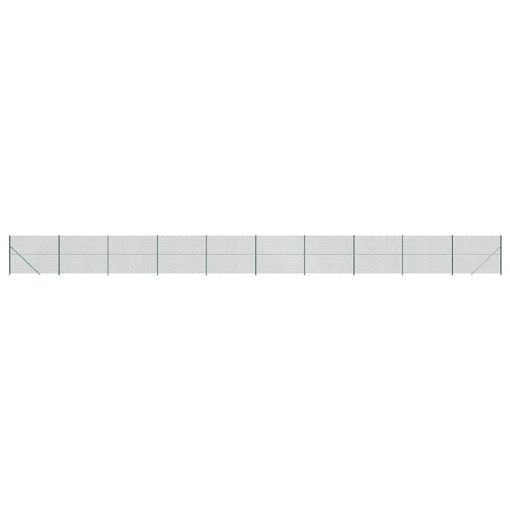 Chain Link Fence with Flange Green 2.2x25 m