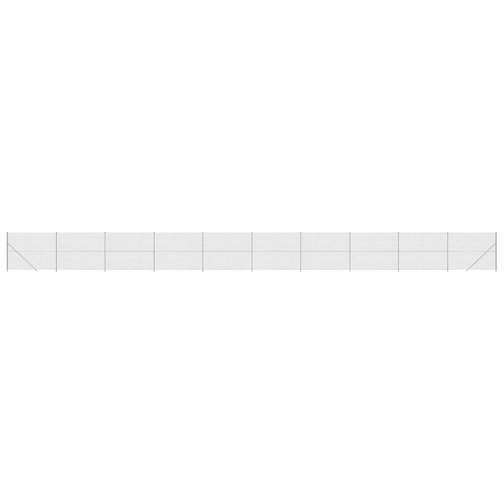 Chain Link Fence with Flange Silver 1.4x25 m