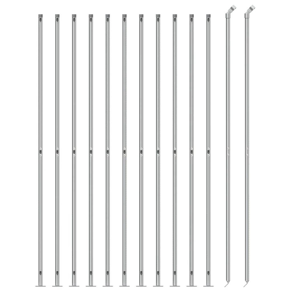 Chain Link Fence with Flange Silver 1.4x25 m