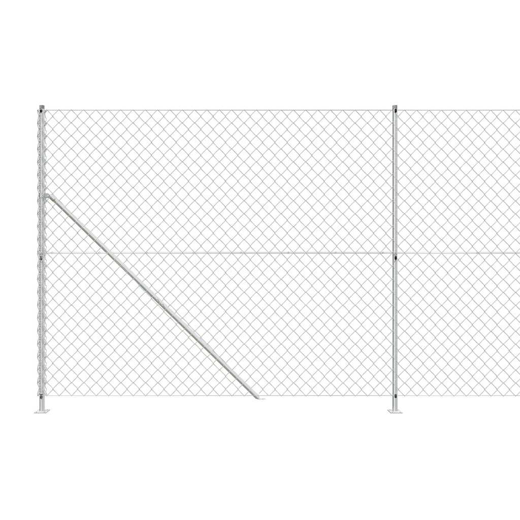 Chain Link Fence with Flange Silver 1.4x25 m
