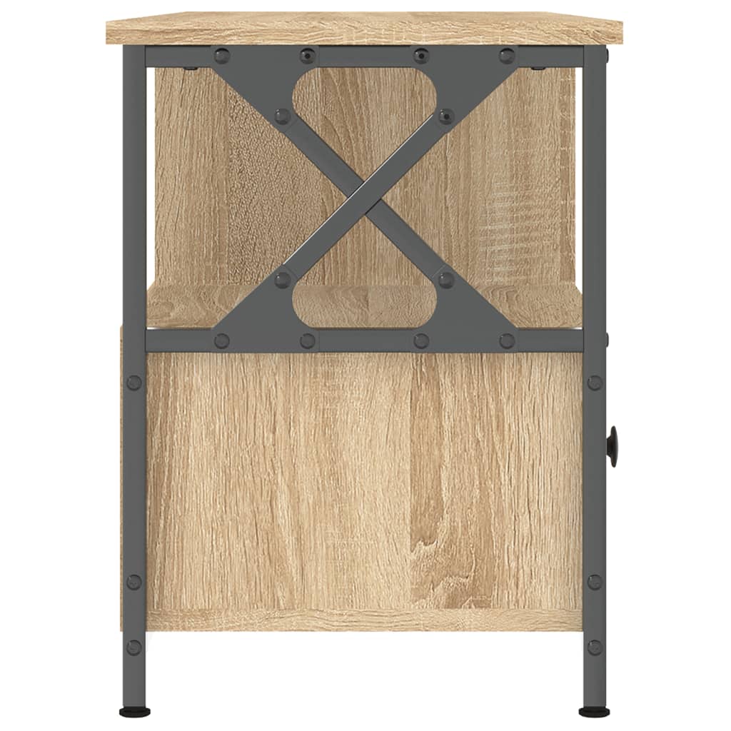 TV Cabinet Sonoma Oak 102x33x45 cm Engineered Wood&Iron