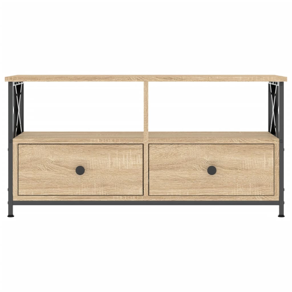 TV Cabinet Sonoma Oak 90x33x45 cm Engineered Wood&Iron
