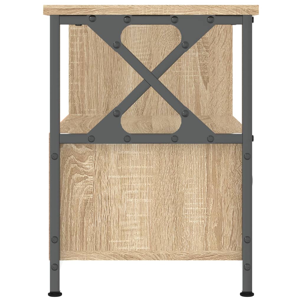 TV Cabinet Sonoma Oak 90x33x45 cm Engineered Wood&Iron