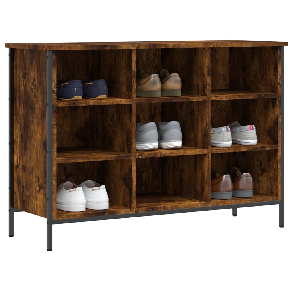 Shoe Cabinet Smoked Oak 100x35x70 cm Engineered Wood