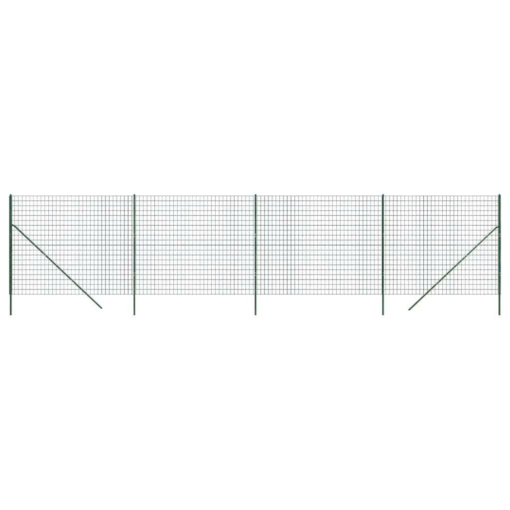 Wire Mesh Fence Green 1.4x10 m Galvanised Steel