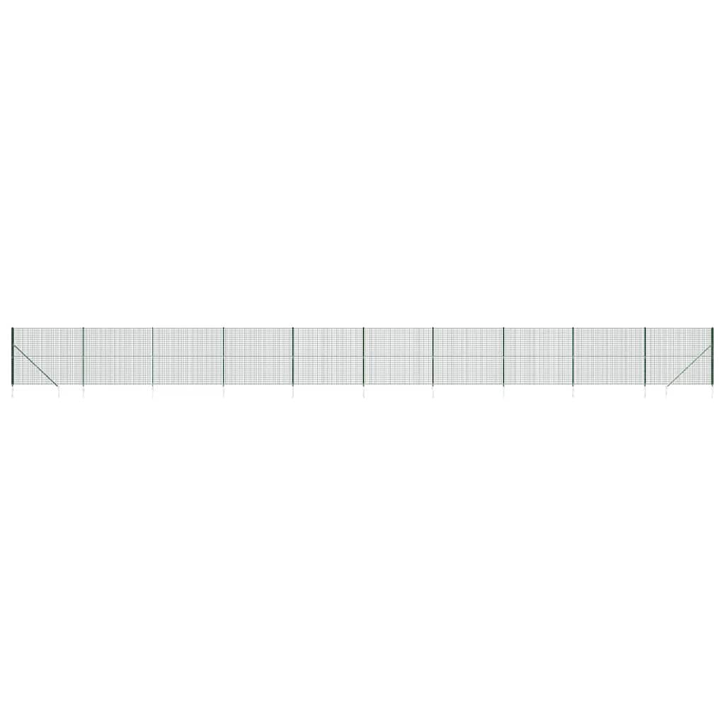 Wire Mesh Fence with Spike Anchors Green 2.2x25 m