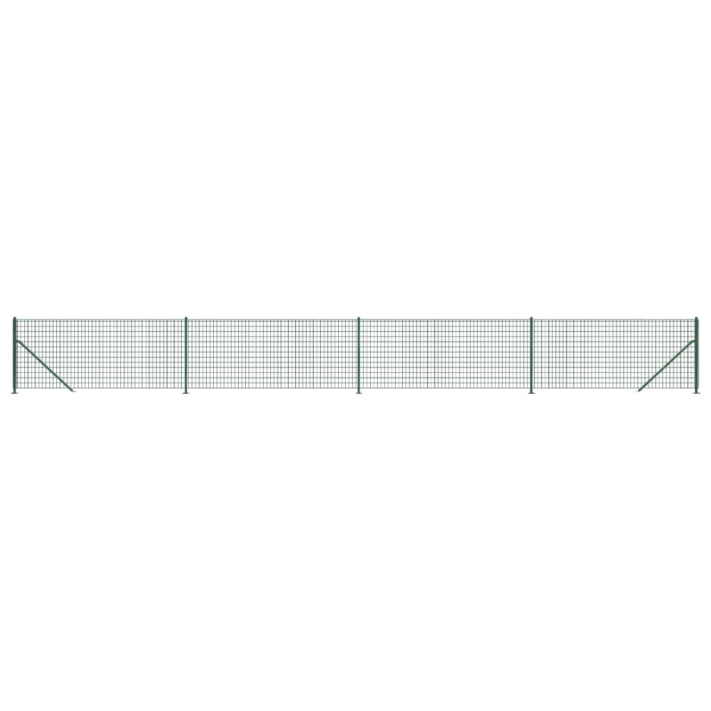 Wire Mesh Fence with Flange Green 1x10 m