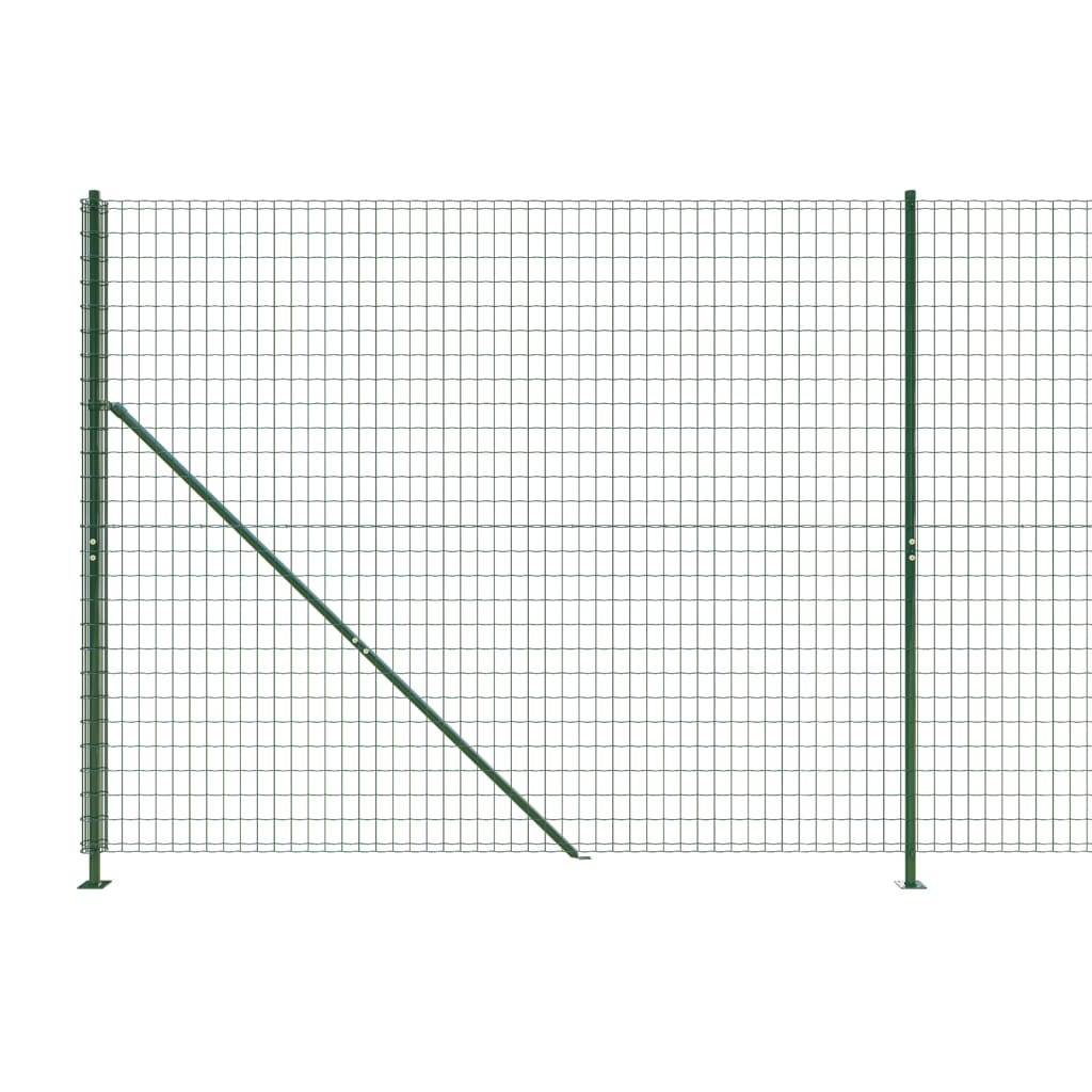 Wire Mesh Fence with Flange Green 1.6x10 m