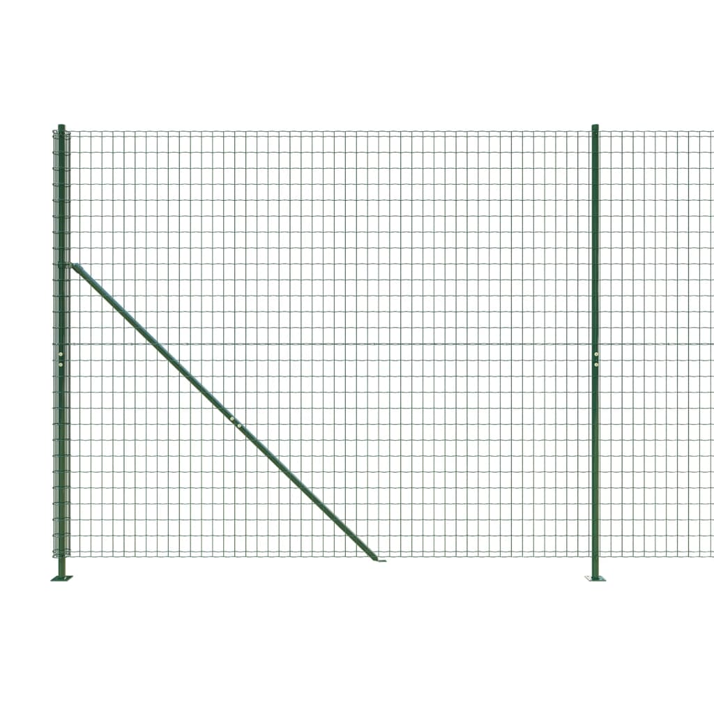 Wire Mesh Fence with Flange Green 1.6x25 m