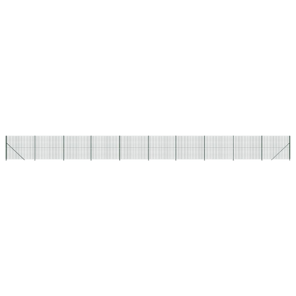 Wire Mesh Fence with Flange Green 2x25 m