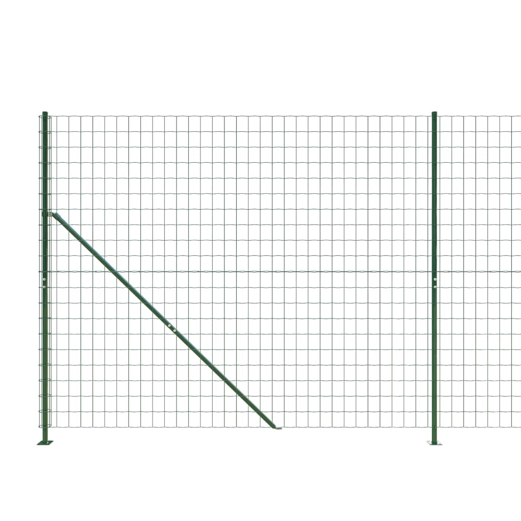 Wire Mesh Fence with Flange Green 2x25 m