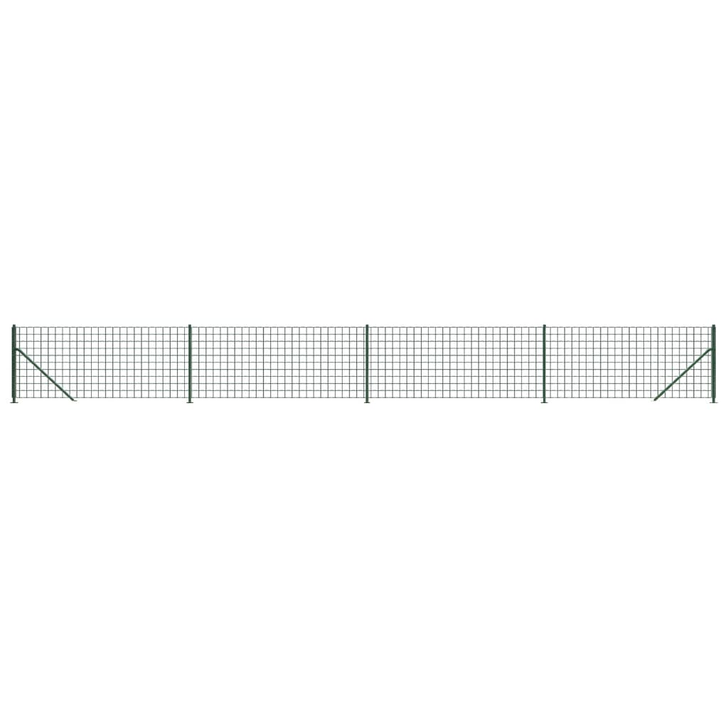 Wire Mesh Fence with Flange Green 0.8x10 m