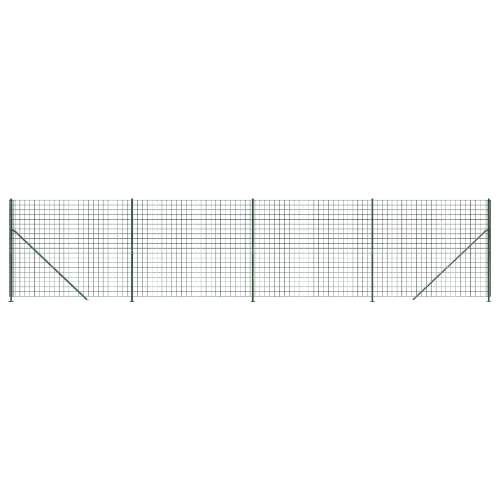 Wire Mesh Fence with Flange Green 1.6x10 m