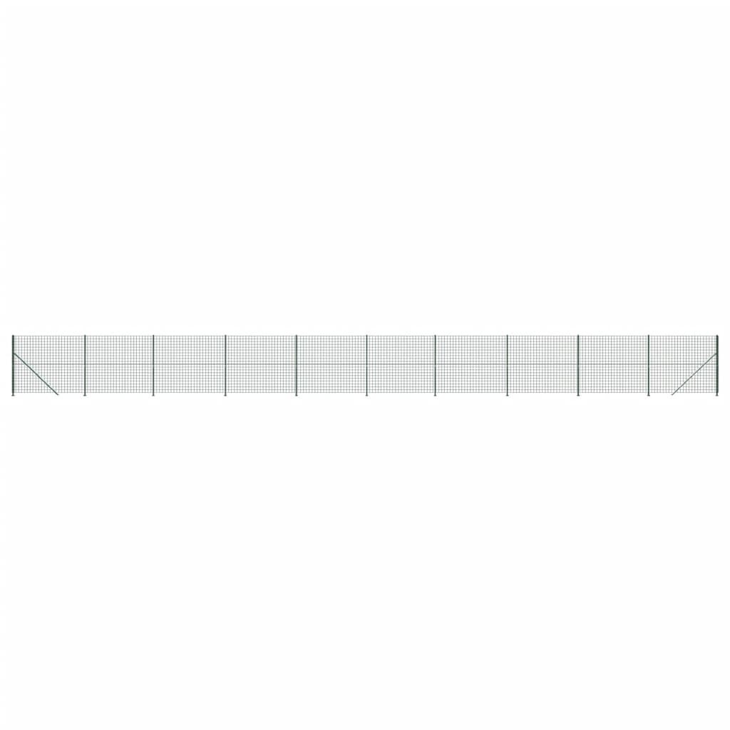 Wire Mesh Fence with Flange Green 2x25 m