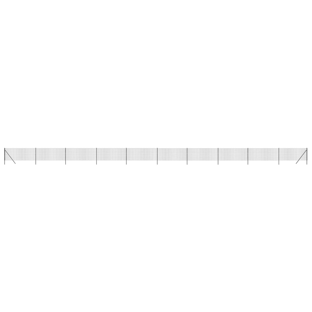 Wire Mesh Fence Anthracite 0.8x25 m Galvanised Steel