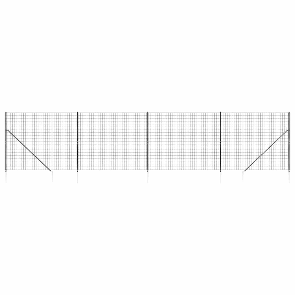 Wire Mesh Fence with Spike Anchors Anthracite 1.6x10 m