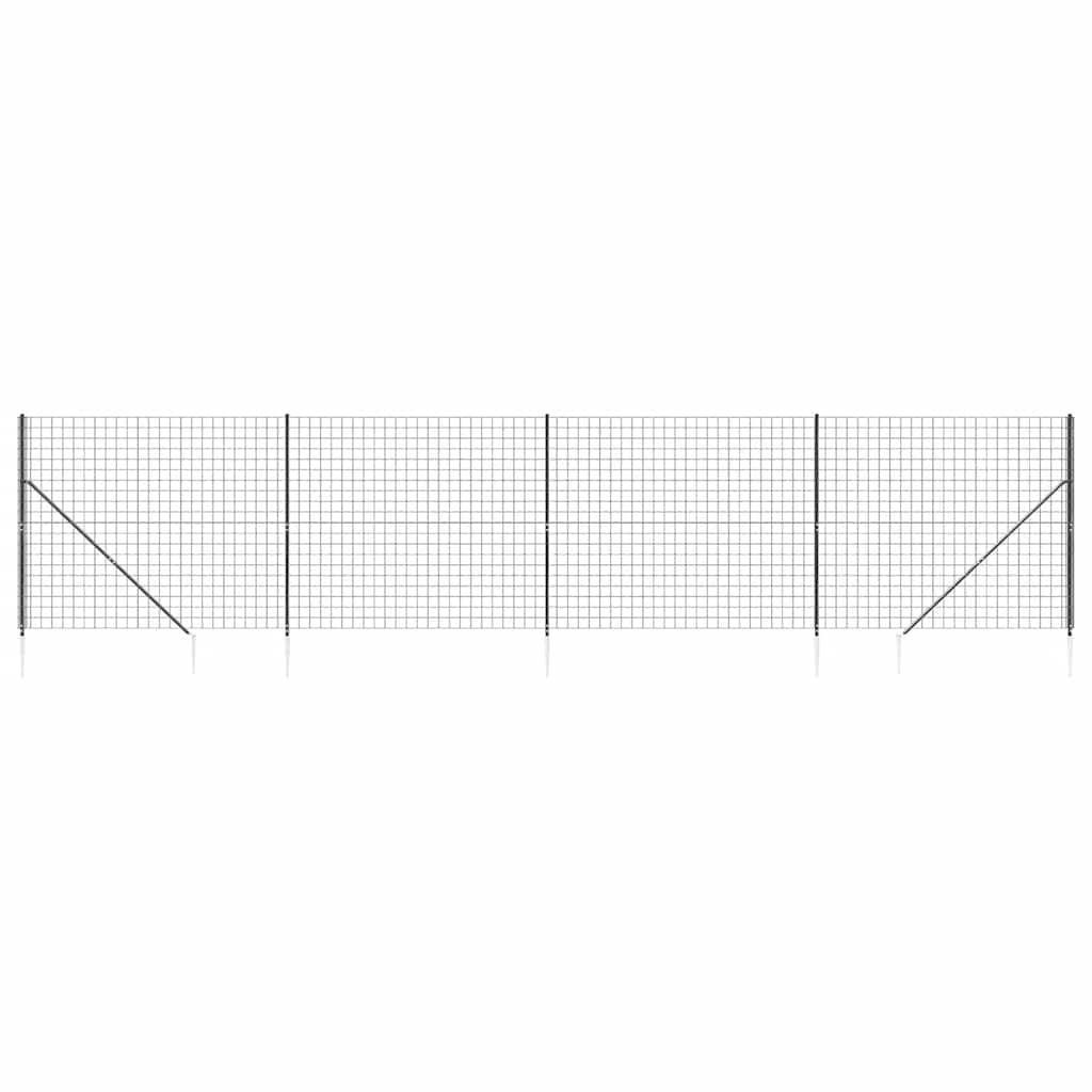 Wire Mesh Fence with Spike Anchors Anthracite 1.4x10 m