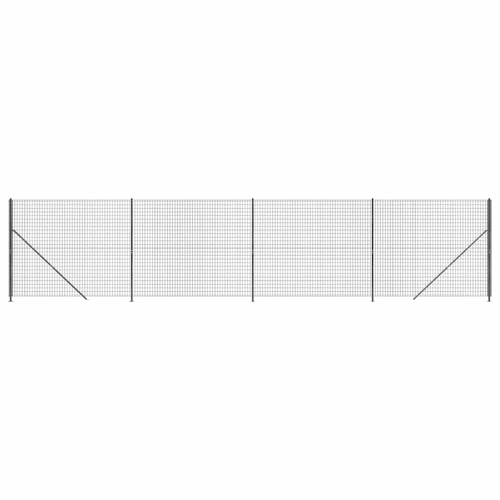 Wire Mesh Fence with Flange Anthracite 1.8x10 m