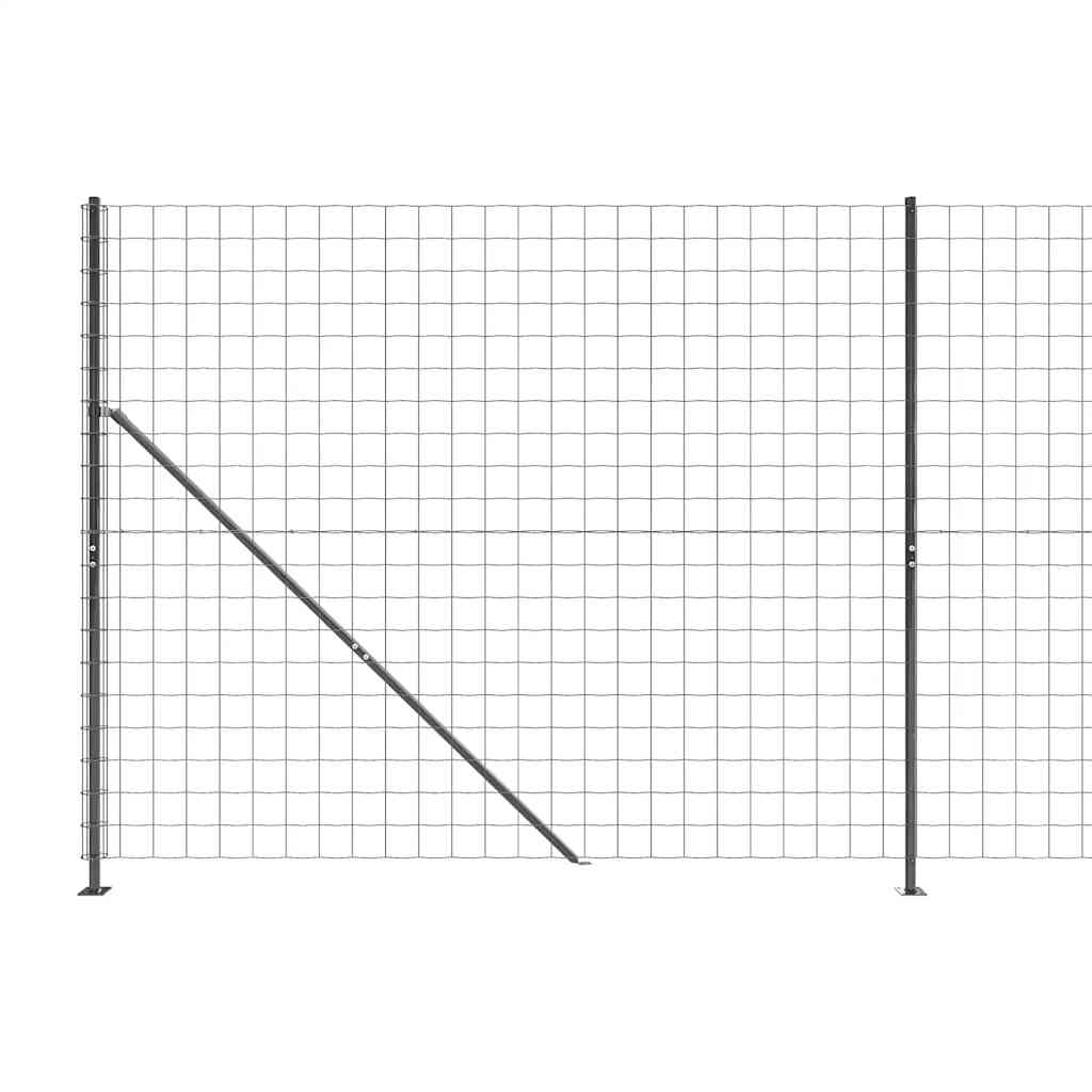 Wire Mesh Fence with Flange Anthracite 2x10 m