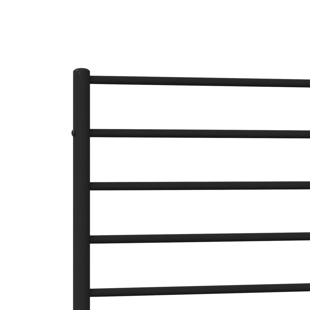 Metal Bed Frame without Mattress with Footboard Black 80x200cm