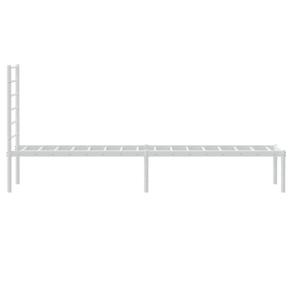 Metal Bed Frame without Mattress with Headboard White 90x190cm