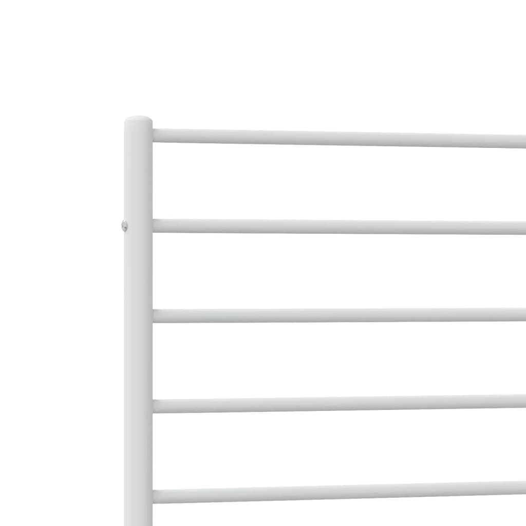 Metal Bed Frame without Mattress with Headboard White 90x190cm