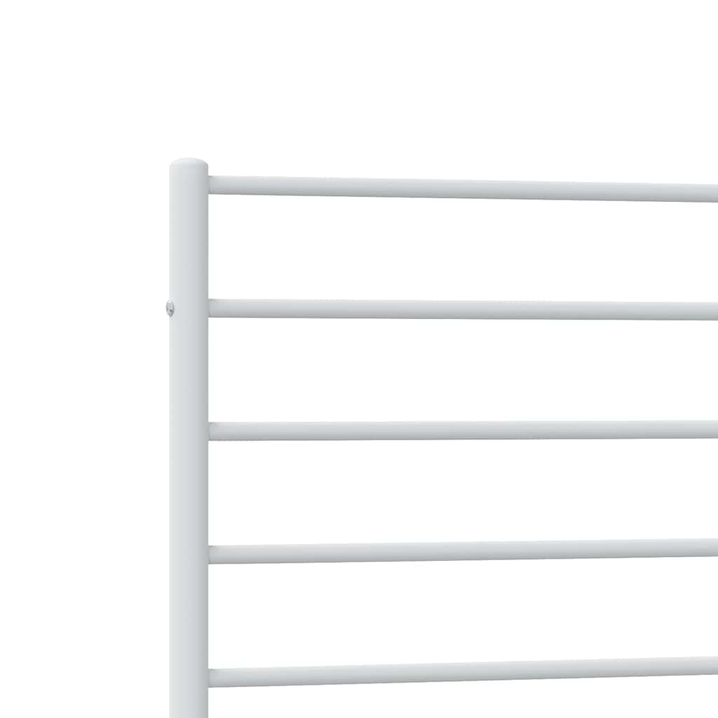 Metal Bed Frame without Mattress with Headboard White 100x190cm