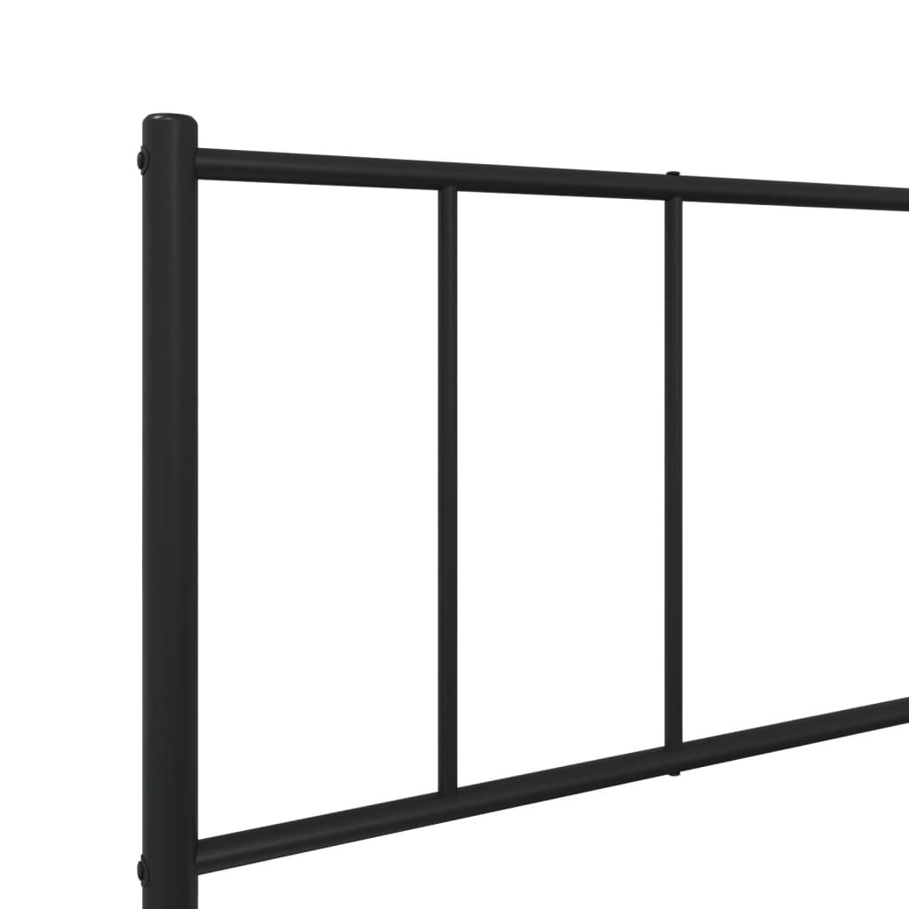 Metal Bed Frame without Mattress with Footboard Black 80x200cm