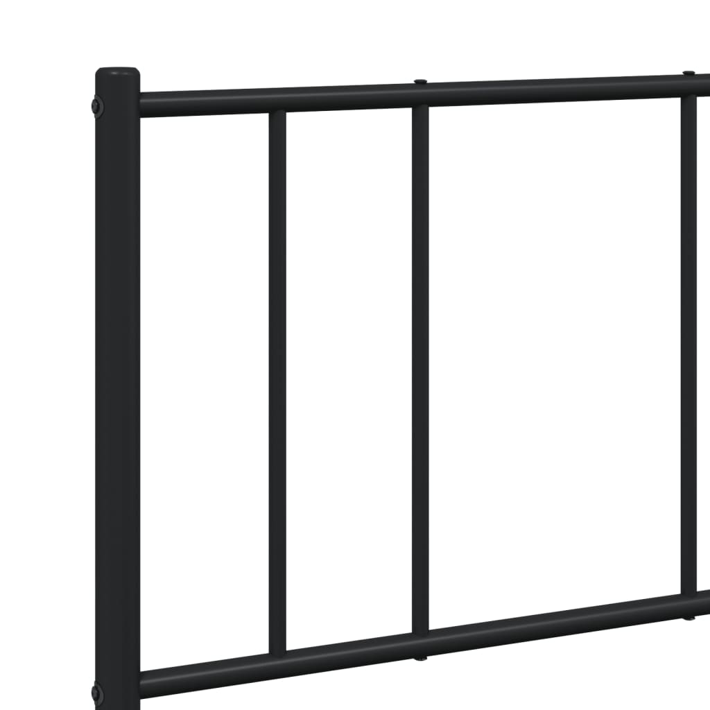 Metal Bed Frame without Mattress with Footboard Black 160x200cm