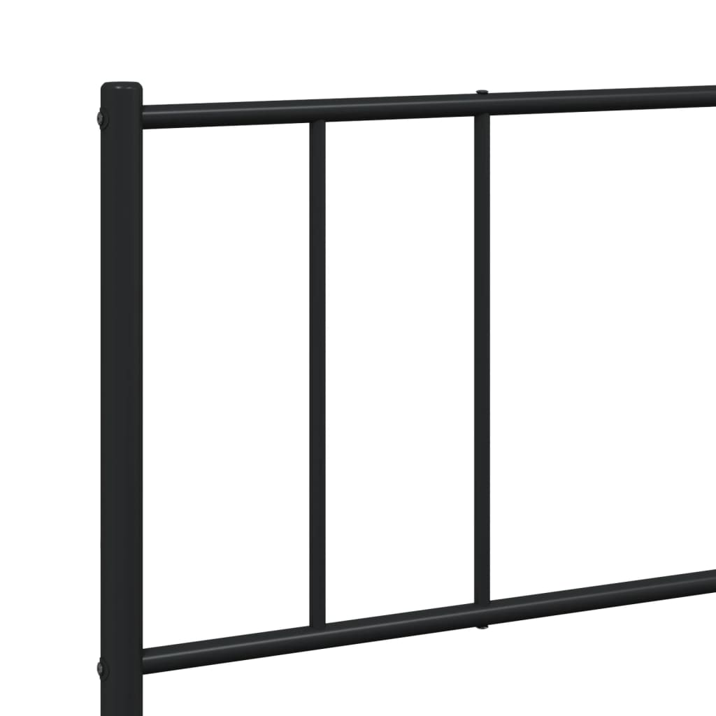 Metal Bed Frame without Mattress with Footboard Black 180x200cm