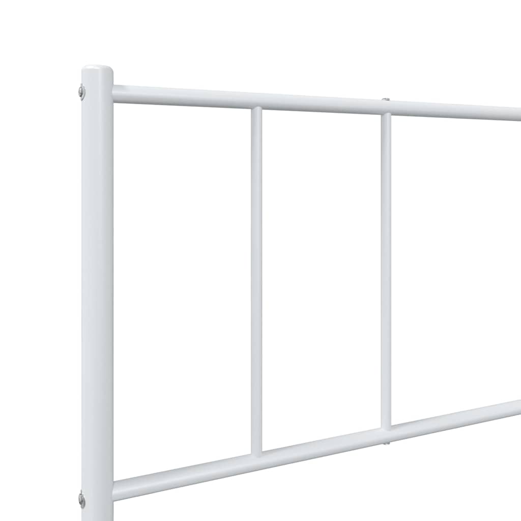 Metal Bed Frame without Mattress with Footboard White 100x200cm