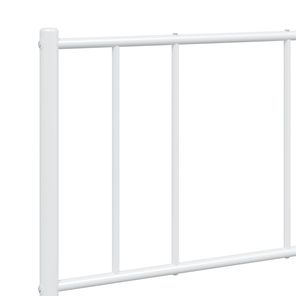 Metal Bed Frame without Mattress with Footboard White 120x190cm
