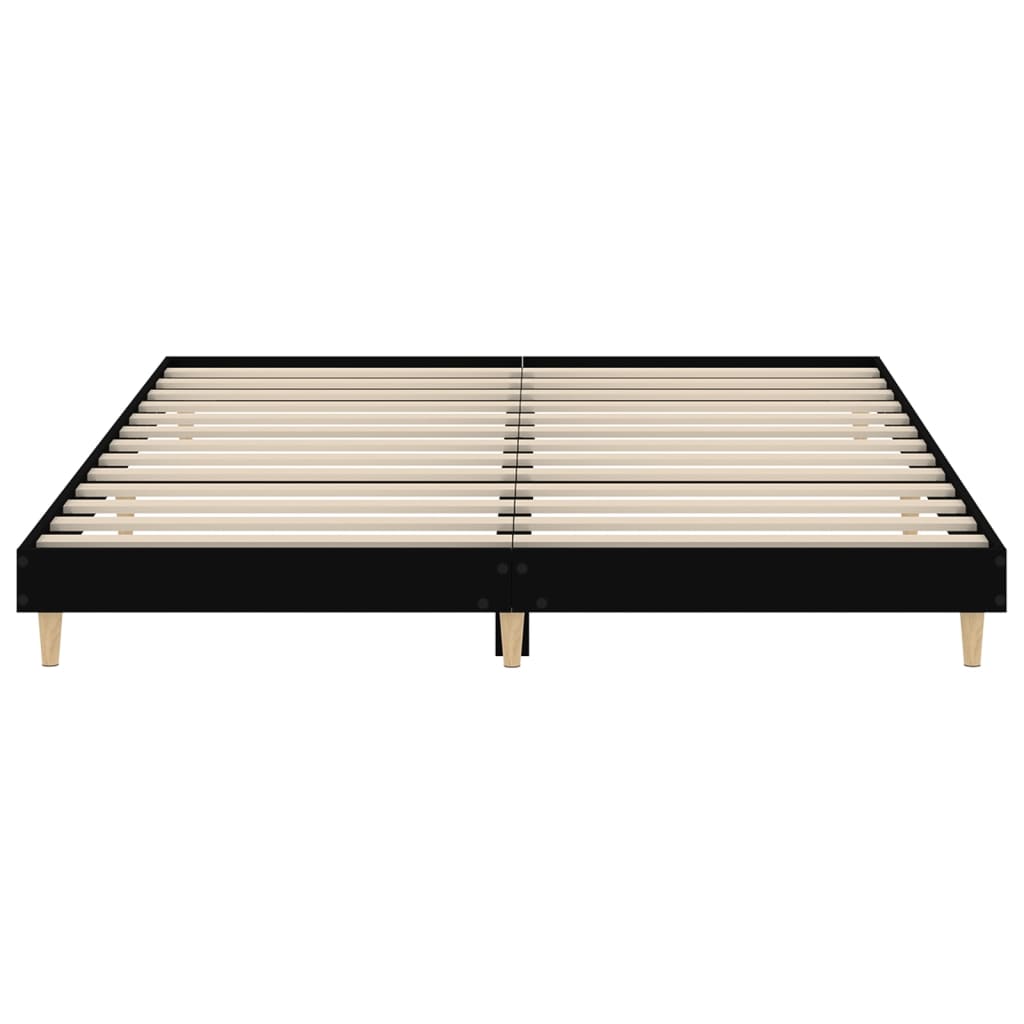 Bed Frame without Mattress Black 200x200 cm Engineered Wood