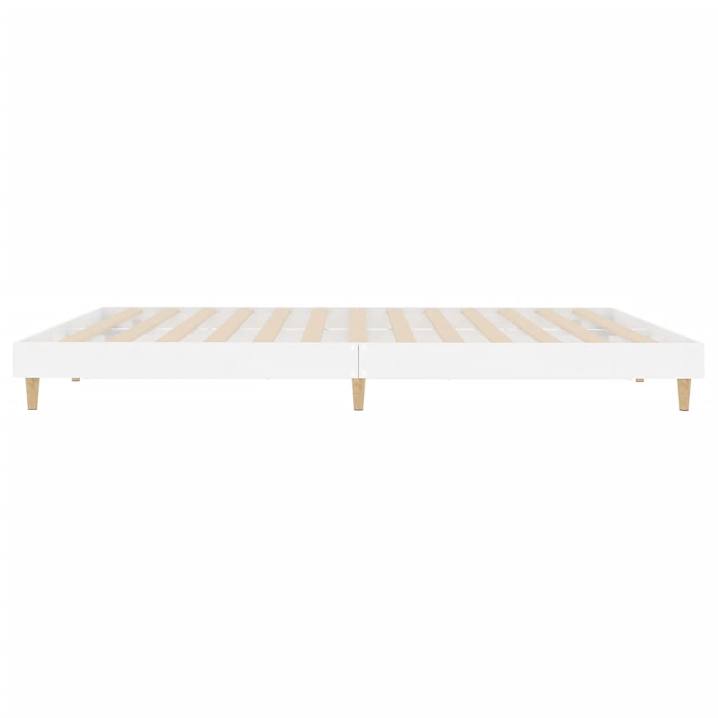 Bed Frame without Mattress High Gloss White 200x200 cm