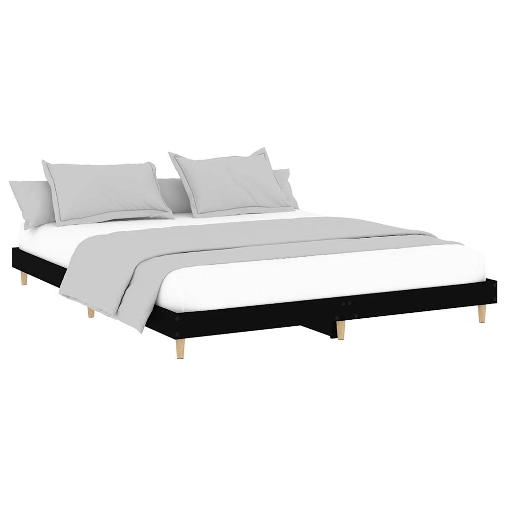 Bed Frame without Mattress Black 120x200 cm Engineered Wood