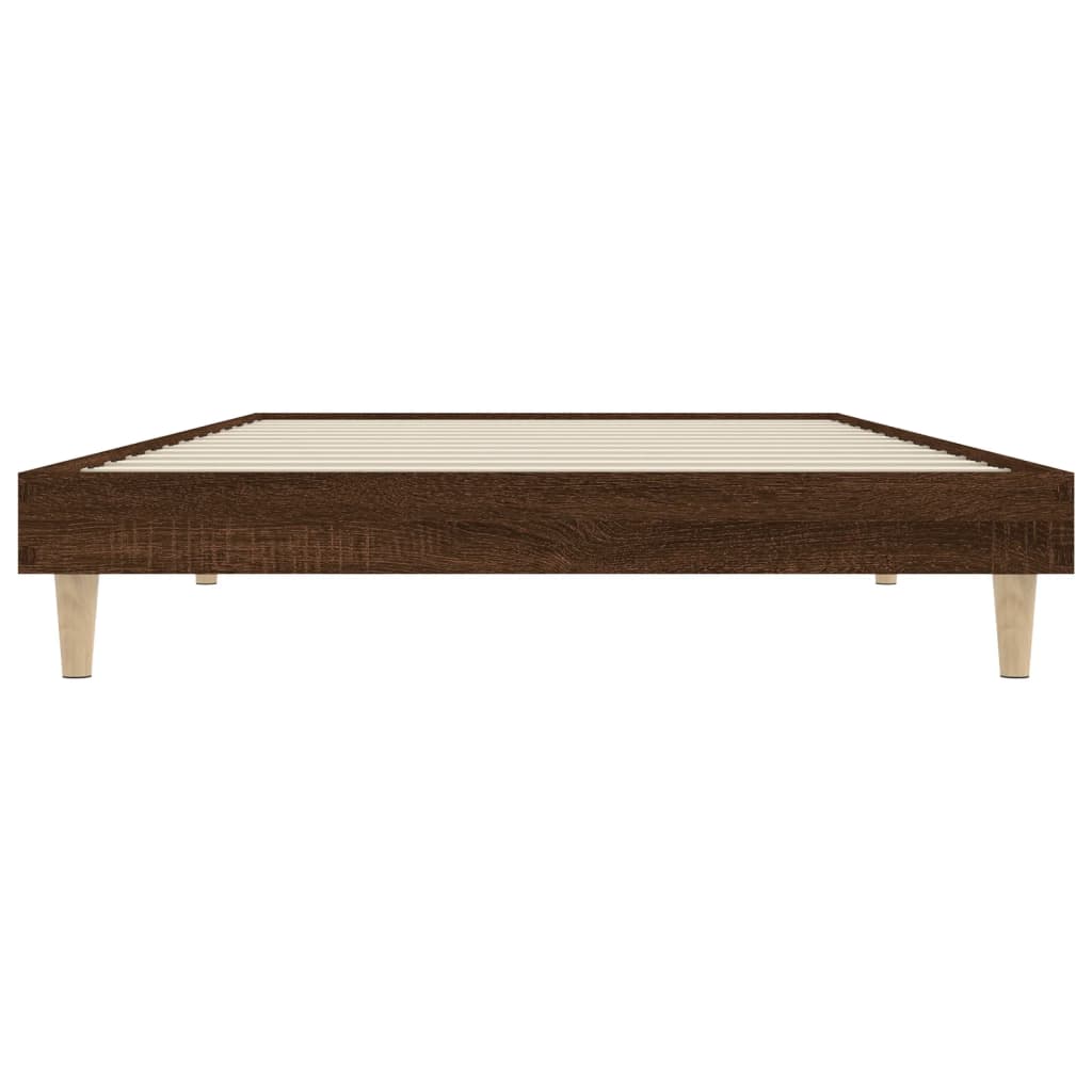 Bed Frame without Mattress Brown Oak 90x200 cm Engineered Wood