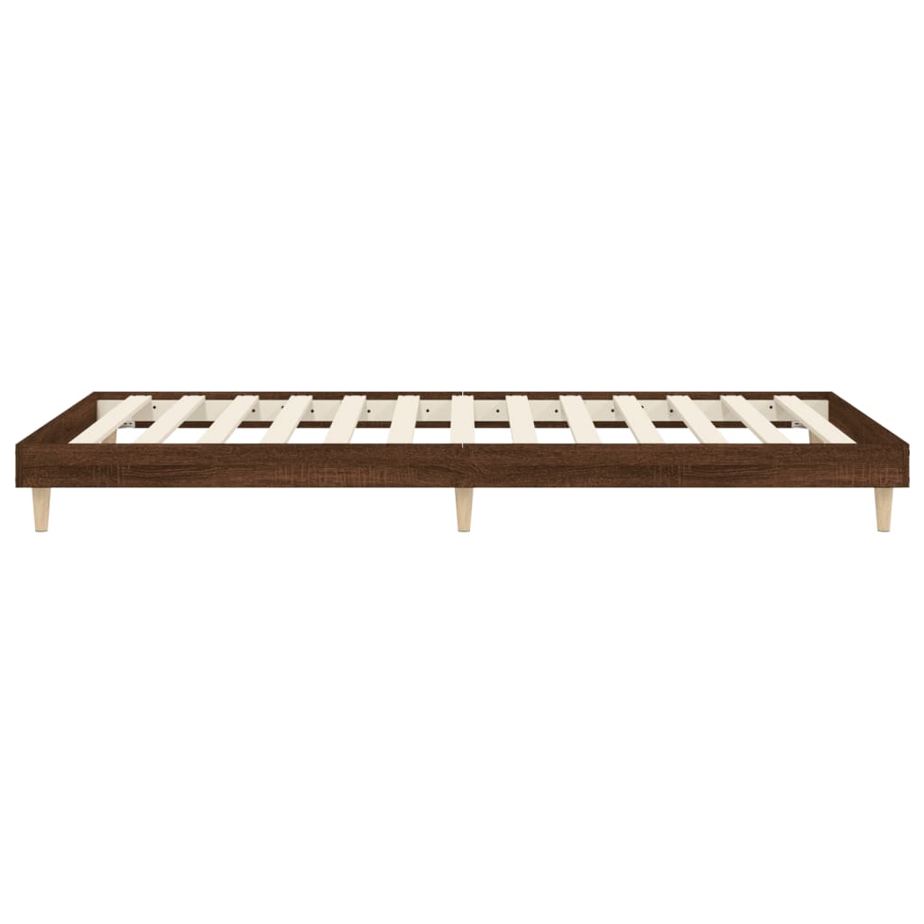 Bed Frame without Mattress Brown Oak 90x200 cm Engineered Wood