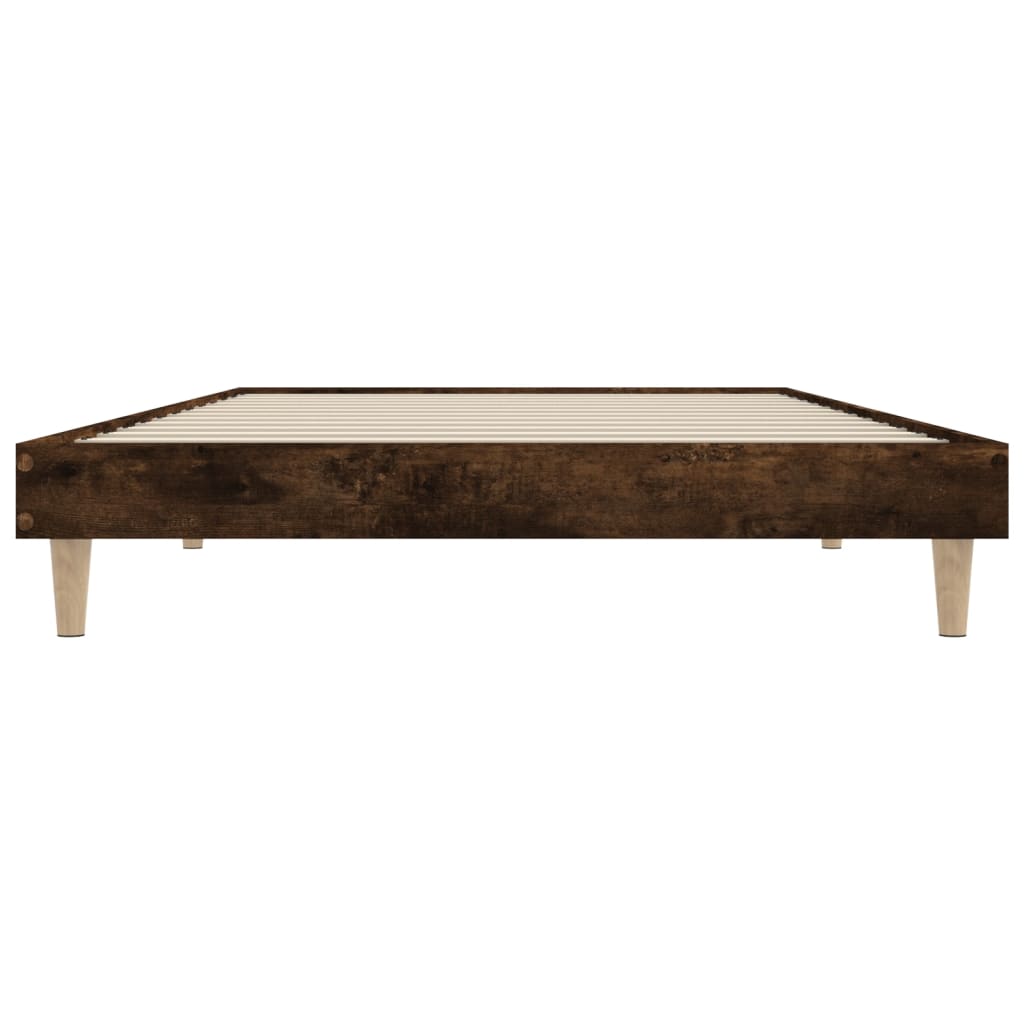 Bed Frame without Mattress Smoked Oak 90x190 cm Single Engineered Wood