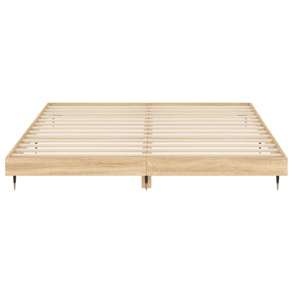 Bed Frame without Mattress Sonoma Oak 200x200 cm Engineered Wood