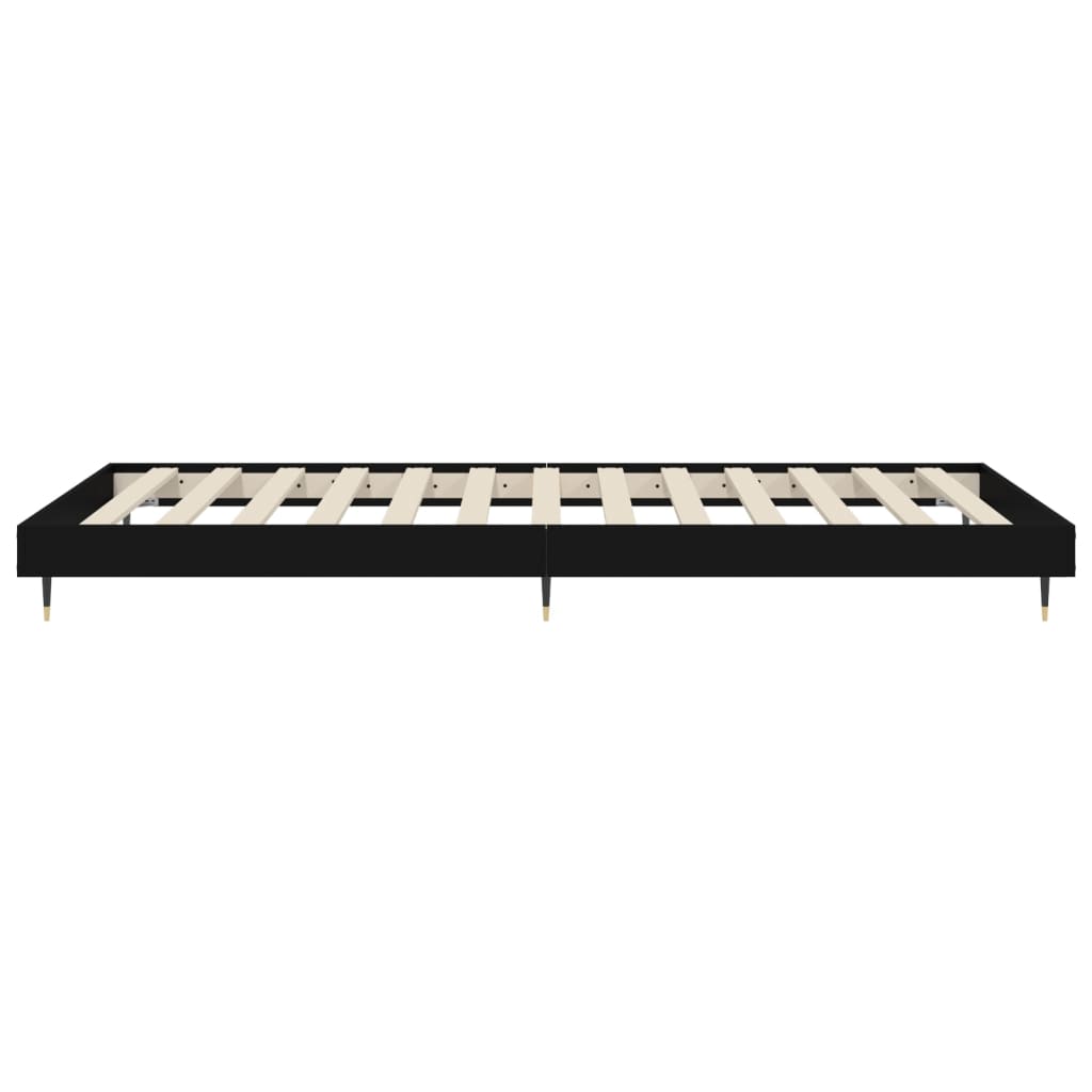Bed Frame without Mattress Black 90x200 cm Engineered Wood