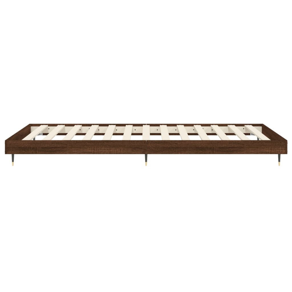 Bed Frame without Mattress Brown Oak 75x190 cm Small Single Engineered Wood